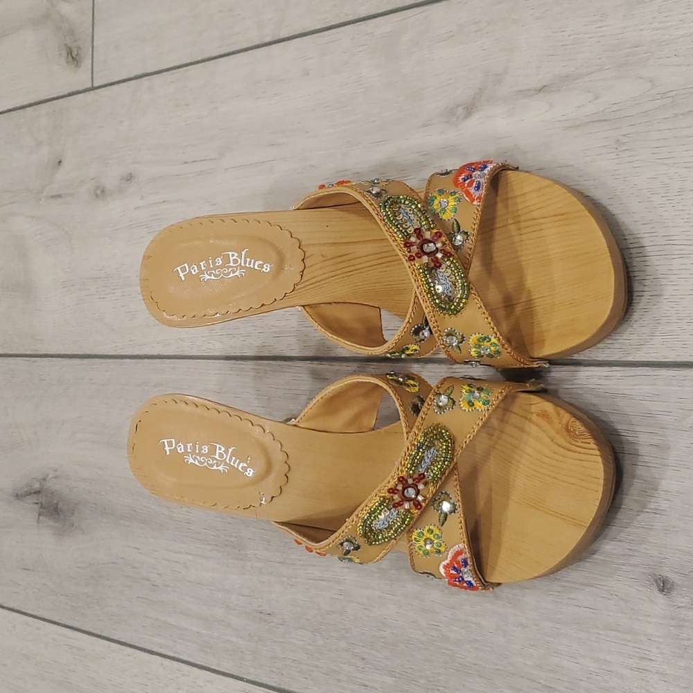 Paris Blues Bead Embellished Sandals